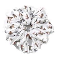 Ayg - Scrunchie Colet Xl Satén Color Blanco Con Diseño