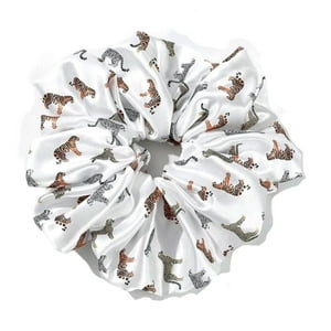 Ayg - Scrunchie Colet Xl Satén Color Blanco Con Diseño