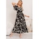 thumbnail image 2 of Maxi Vestido Largo Mujer Cruzado Manga Corta Estampado 3368, 2 of 3