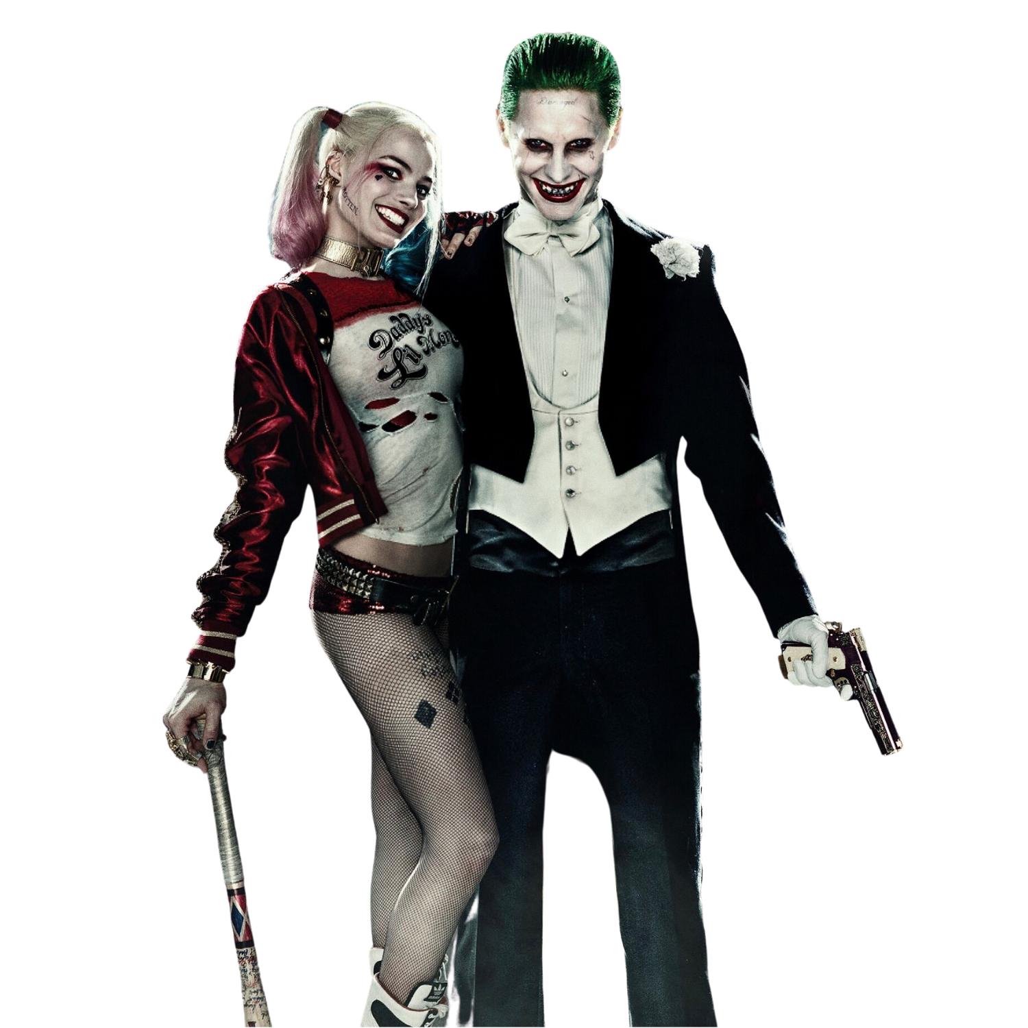 Genérica - Tatuaje Temporal Joker Y Harley Quinn 3 Versiones Grande Blanco
