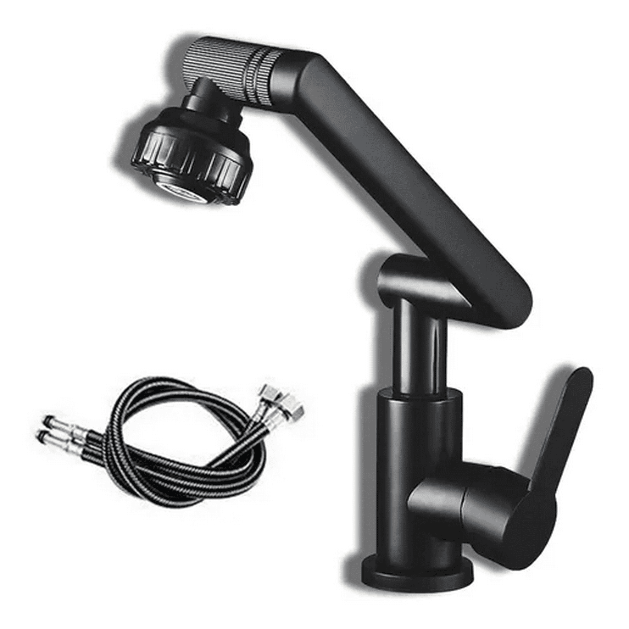 Genérico - Llave Grifería Lavamanos Monomando Cuellos Giratorios 1080° Negro