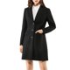 thumbnail image 2 of Abrigo de Mujer INSPIRE CHIC Color Sólido Solapa con Muesca Peacoat de Invierno Negro M, 2 of 6