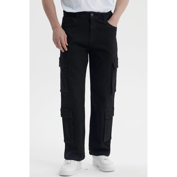Jeans Hombre Doble Cargo Negro- ll