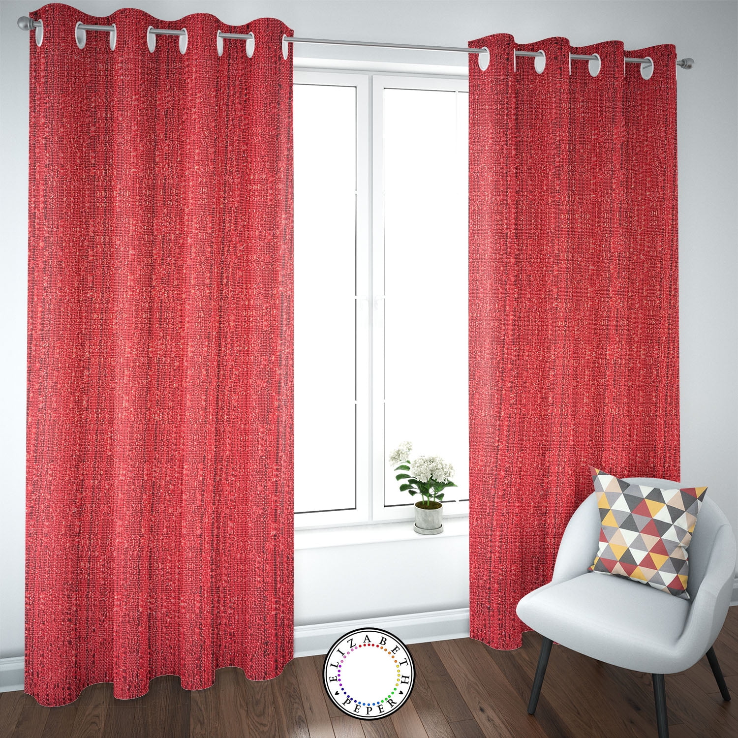 Elizabeth Peper - Set De Cortinas Hogar 2 Paños De 140 X 220 Cm Rojo