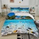 thumbnail image 1 of 2/3pcs Duvet Cover Set, Fish Beach Print Bedding Set, Soft Comfortable Breathable Duvet Cover, For Bedroom Guest Room Dorm (1*Duvet Cover + 1/2*Pillowcase, Without Core), 1 of 3