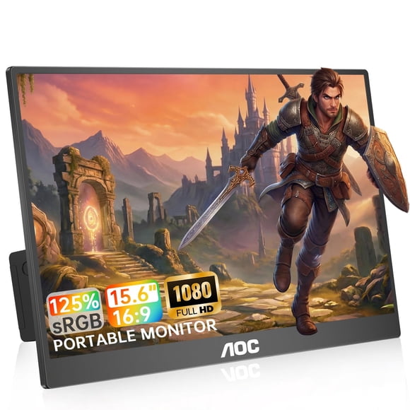 Monitor portátil AOC 15.6 pulgadas FHD 1080P IPS 125% sRGB con HDR