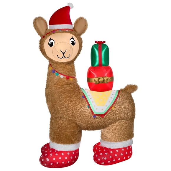Alpaca inflable navideña Gemmy Airblown Luxe de 2,1 m con LED