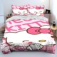 thumbnail image 1 of Sanrio Girls' Heart Hello Kitty Cartoon Bedding Sets Cute Princess Style Bedding Comforter Set 3 Piece Bedroom Simple Style Bed Sheets, 1 of 5