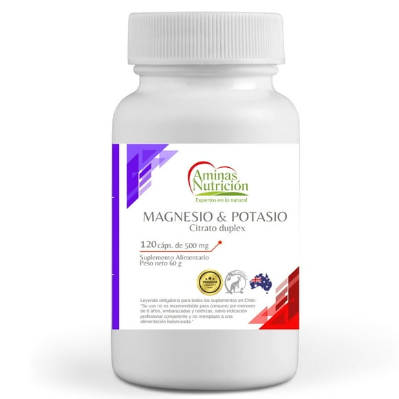MAGNESIO + POTASIO CITRATO 120 cápsulas de 500 mg
