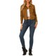 thumbnail image 1 of INSPIRE CHIC Chaqueta de Mujer de Imitación de Ante con Botones, Cuello Abierto, Chaqueta de Motociclista Recortada para Otoño e Invierno M Marrón, 1 of 6