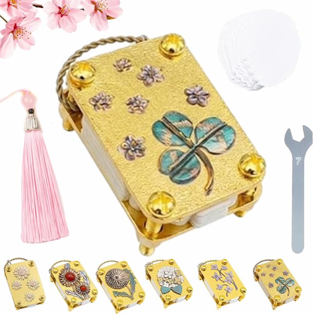 Mini prensa flores llavero kit completo oro metal miniatura conservación senderismo manualidades