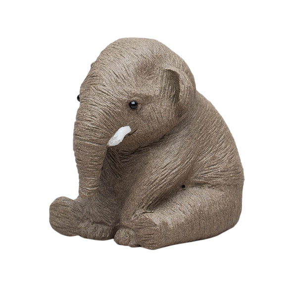 Figurilla De Elefante Mascota De Té De Arcilla Violeta Hecha A Mano Para Amigos De La Mesa De Té De La Sala De Té