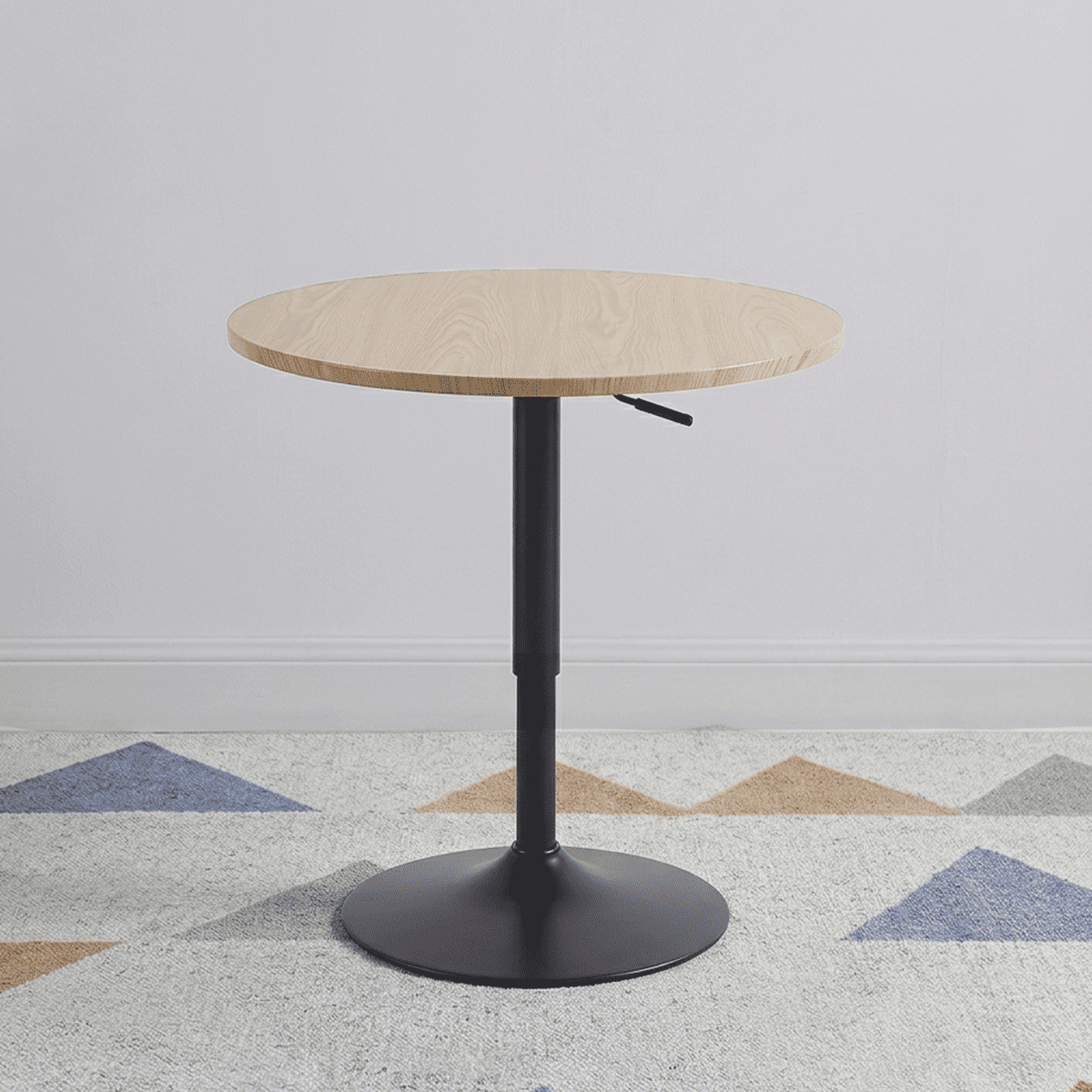 Venhoouse - Mesa Bar Lorven Altura Ajustable Diámetro 60cm Comedor Madera Clara