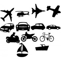 Rienda Libre Graphics - Decomural Transport Car Bike Plane Boat Set Ws-33142