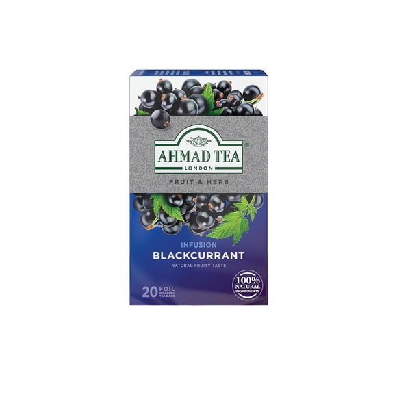 Té Ahmad Tea de grosella negra, 20 sobres, descafeinado