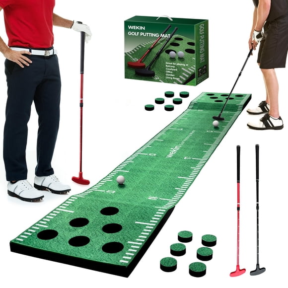 Juego de golf y pong Wekin Indoor Putting Green con 2 putters