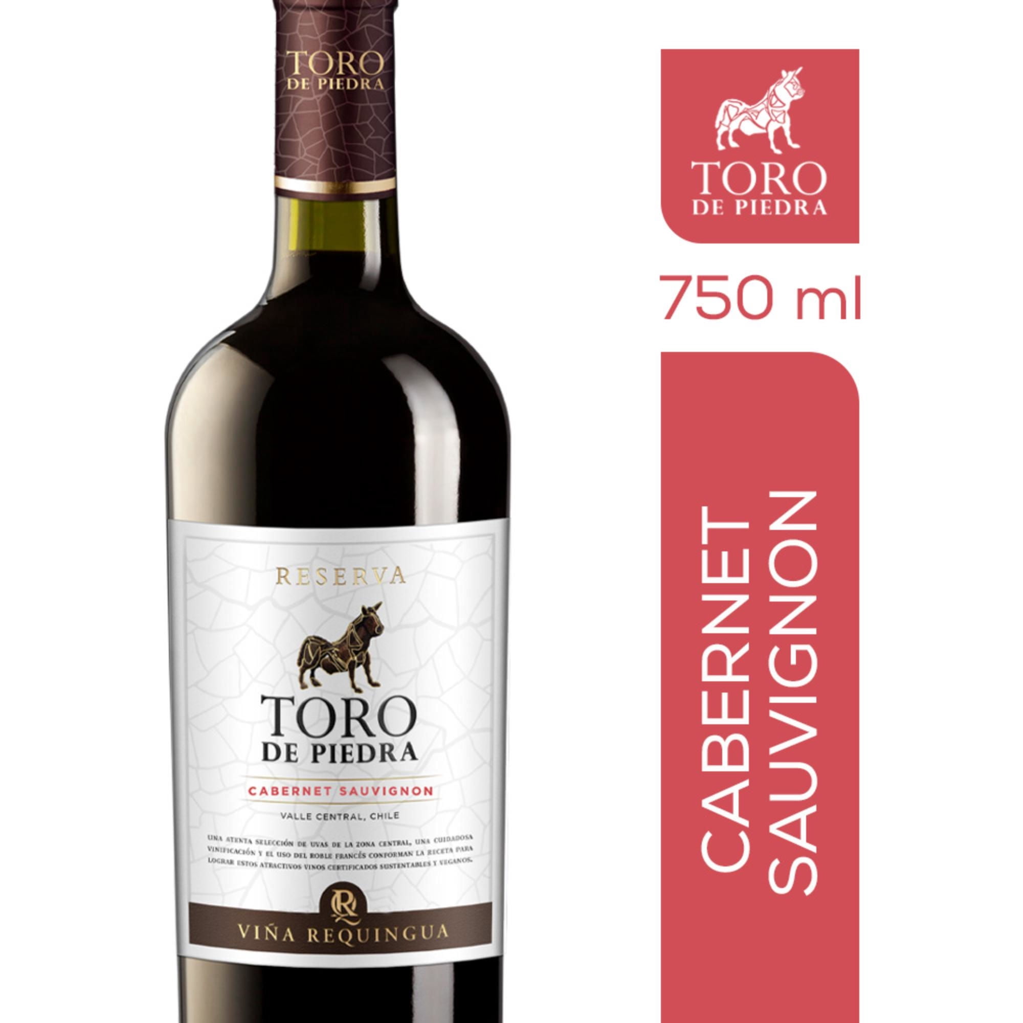 Vino Tinto Cabernet Sauvignon Reserva 14° Botella 750 ml Toro de Piedra