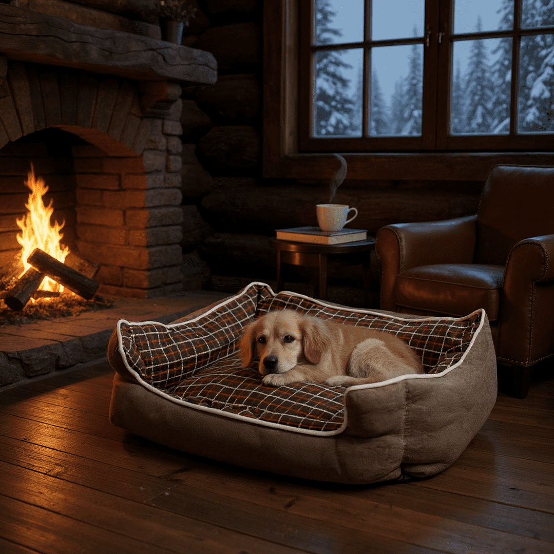 Bloccare - Cama Para Mascotas Espuma - Talla M (cafe) 60 X 50 X 15 Cm