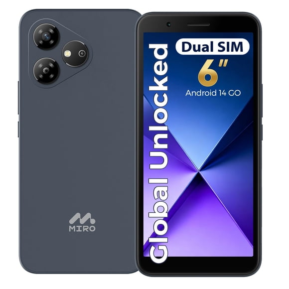 Celular MIRO A1 4G 6'' Android 14 Go 2GB+32GB 3000mAh Azul