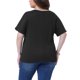 thumbnail image 3 of Agnes Orinda Camisetas Texturizadas para Mujer de Talla Grande con Mangas Cortas Enrolladas Cuello Redondo Blusas Básicas Casuales 2X Negro, 3 of 6
