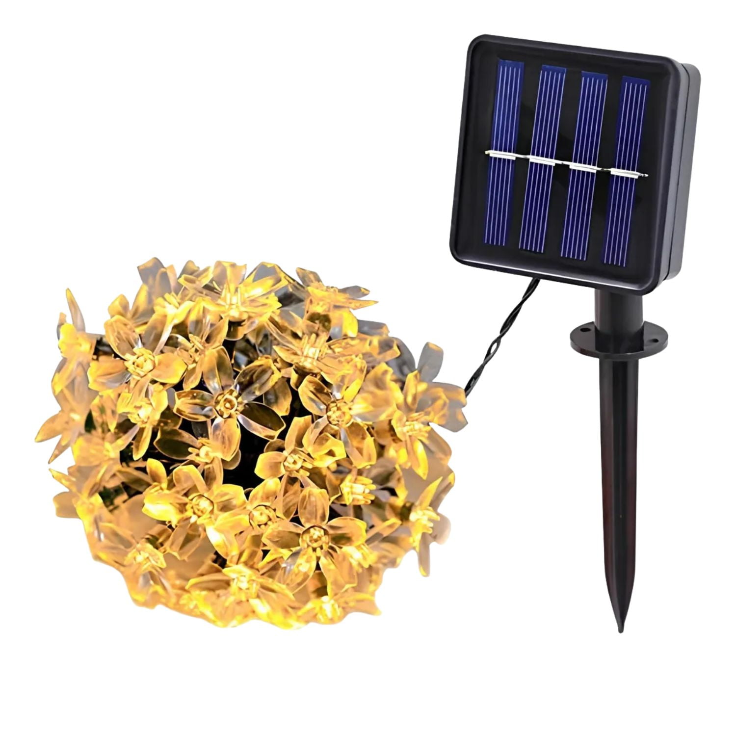 Genérico - Guirnalda Solar Flor Calida 50 Led Decoracion 7 Metros