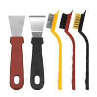 Magideal - Juego De Cepillos De Alambre De 5 Piezas, Herramienta Raspadora, Cepillos De Alambre De Latón/Acero Inoxidable/Nylon, Removedor De Suciedad Y Pintura,