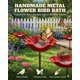 thumbnail image 2 of Estaca jardín flor metal hecha mano mini baño pájaros exterior estación riego abejas, 2 of 7