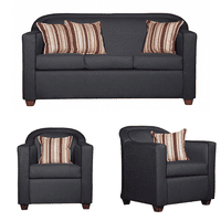 Ruzam Mobel - Juego De Living 3-1-1 Zafiro Negro