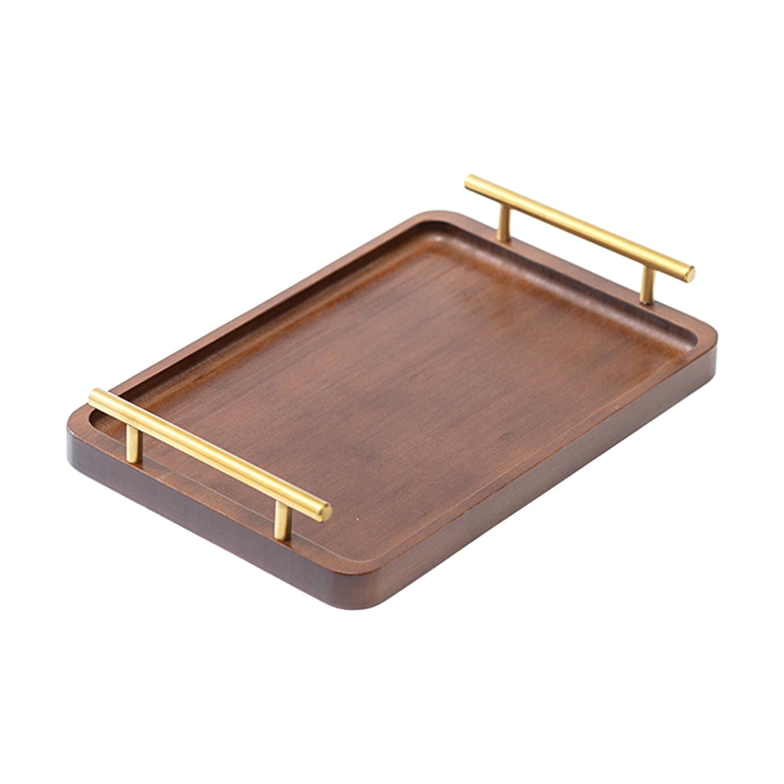 Magideal - Bandeja De Madera Para Servir Aperitivos, Bandeja Con Asas, Bandeja De Exhibición Para Comida, Bandeja Otomana, Bandeja De Mesa De Centro Para Mostrad 20x30cm