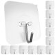 thumbnail image 1 of Ganchos de pared adhesivos GLUIT, 10 kg, resistentes, paquete de 12, transparentes, 1 of 8