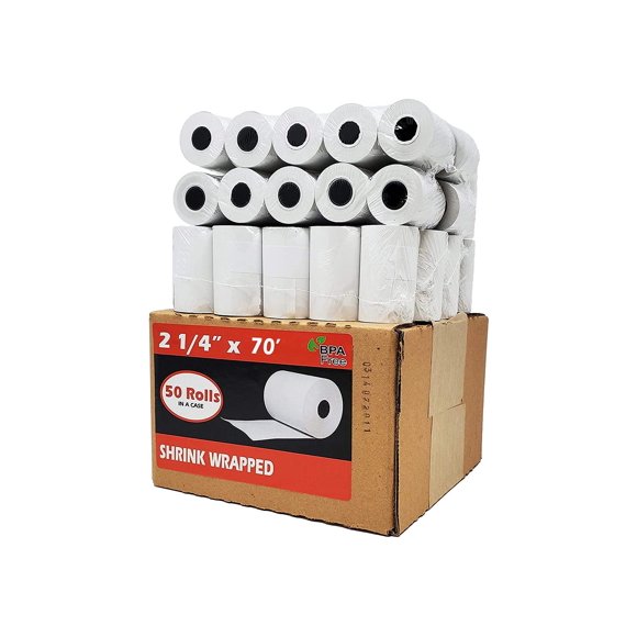 Papel térmico BuyRegisterRolls 5.7 × 70 cm 50 rollos libre de BPA