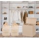 thumbnail image 2 of Cesta de ropa sencilla para el hogar doble con tapa, color beige, 2 of 7