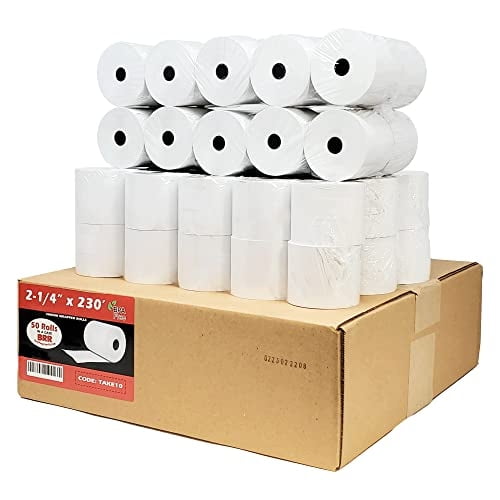 Rollo de papel térmico BuyRegister Rolls, 2,25 x 70 mm, 50 rollos