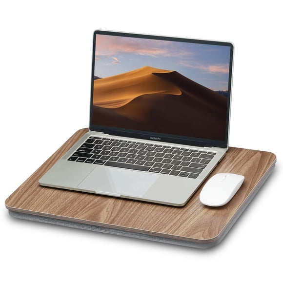 Mesa de Regazo ZEAPTAC 15.6" con Almohadilla y Acabado de Madera Marrón Oscuro