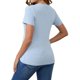 thumbnail image 3 of INSPIRE CHIC Camisetas de lactancia de manga corta de punto acanalado para mujer, parte superior de lactancia materna cruzada, talla XX-Large, negro, 3 of 6