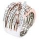 thumbnail image 1 of Anillo de circonita con microincrustaciones de diamante brillante para mujer, anillo creativo con separación de colores en forma de cruz, 1 of 5