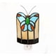 thumbnail image 2 of Luz nocturna HUIMEIJU Tiffany con diseño de mariposa de vidrio 120 V, 2 of 4