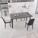 thumbnail image 2 of 55.12-70.87" expandable rectangular dining table that can accommodate 4-6 people, equipped with 4 PU fabric thick padded dining chairs , kitchen table and chairs, with black metal legs, 2 of 3