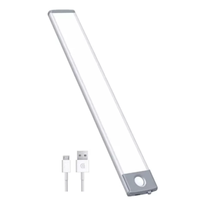 Genérico - Barra De Luz Linterna Led 30Cm + Sensor + Negro - Recargable Blanco Frio Blanco