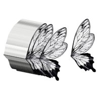 Bothyi - 80 Piezas De Papel De Regalo De Flores, Papel De Embalaje De Ala De Mariposa Para Cumpleaños, Negro