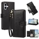 thumbnail image 1 of Funda Billetera Floral en Relieve iphone17 con Tarjetero y Cremallera Negro, 1 of 6