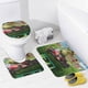 thumbnail image 4 of Leo-theme 4-Piece Shower Curtain Set with Rugs, Waterproof Bathroom Decor Set Includes Bath Mat, U-Shaped Rug, Toilet Lid Cover and Curtain with Hooks, 4 of 6
