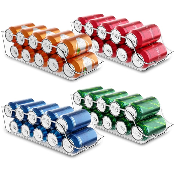 Organizador de latas de refresco Utopia Kitchen, nevera transparente, juego de 4