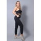 thumbnail image 2 of Saronite Conjunto de Dos Piezas de Top Corto de Punto con Tirantes Finos y Cordones Fruncidos Basics y Pantalones Deportivos, Negro (para Mujer), 2 of 5