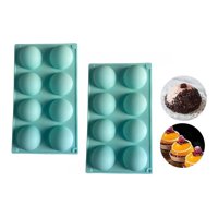 Genérico - Pack 2 Molde De Silicona Molde Silicona Molde 8 Media Esfera