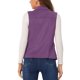 thumbnail image 3 of INSPIRE CHIC Chaleco de utilidad sin mangas de mujer de ante sintético con botones, chaqueta cargo con bolsillos y cuello vuelto, púrpura S, 3 of 6