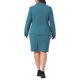 thumbnail image 4 of Agnes Orinda Conjunto de Traje de Negocios para Mujer Talla Grande de 2 Piezas con Blazer de Solapa con Botones y Faldas Lápiz Midi con Bolsillo 6X Azul Lago, 4 of 8