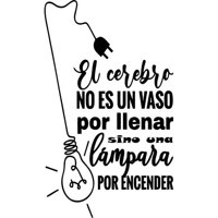 Rienda Libre Graphics - Frase Deco El Cerebro Es Un Vaso Por Llenar Fr-11106