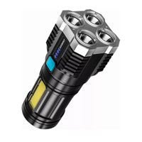 Genérico - Linterna Led Usb Recargable Alto Alcance 330 Mts 4 Focos