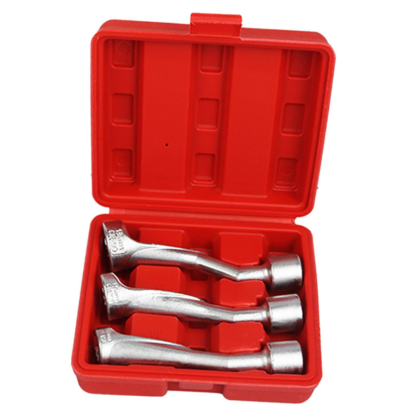 Ioensy - 3x Llave De Tubo Para Tuercas De Línea De Combustible, Con Accionamiento De 1/2", Llave De Tubo Portátil Con Apertura De Tubo